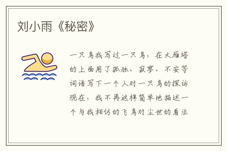 劉小雨《秘密》