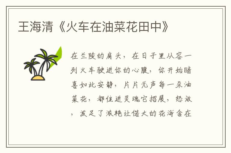王海清《火車(chē)在油菜花田中》