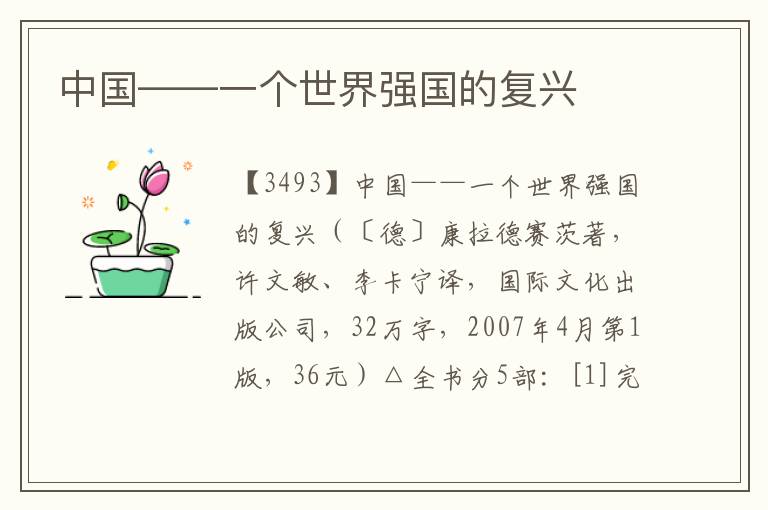 中國——一個世界強國的復興