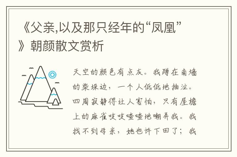 《父親,以及那只經年的“鳳凰”》朝顏散文賞析