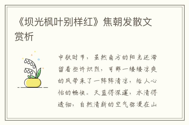《壩光楓葉別樣紅》焦朝發散文賞析