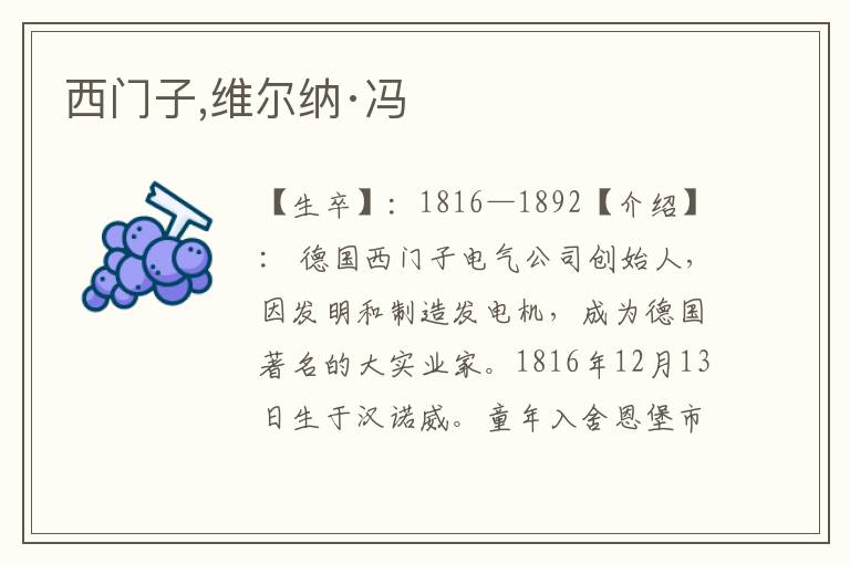 西門(mén)子,維爾納·馮