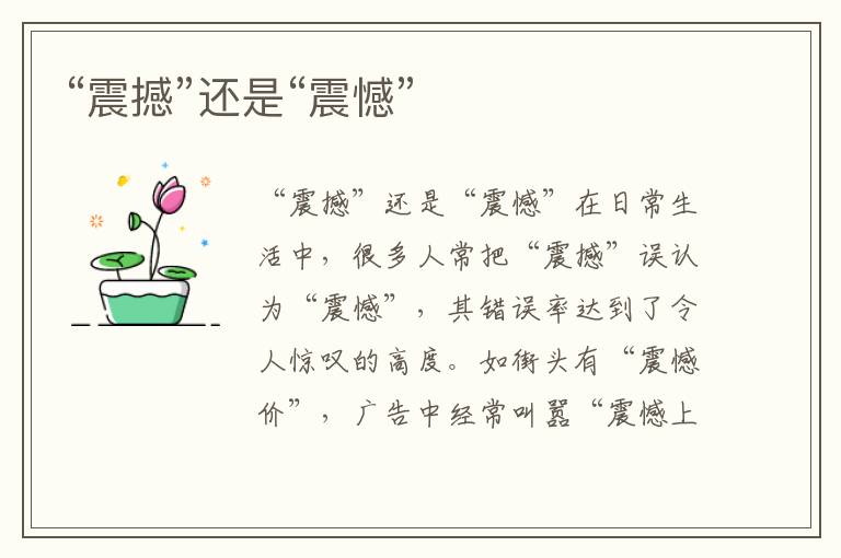 “震撼”還是“震憾”