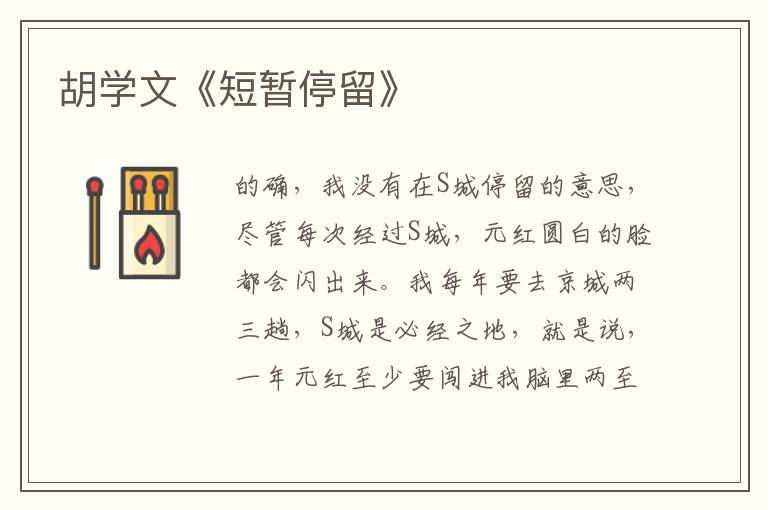 胡學文《短暫停留》